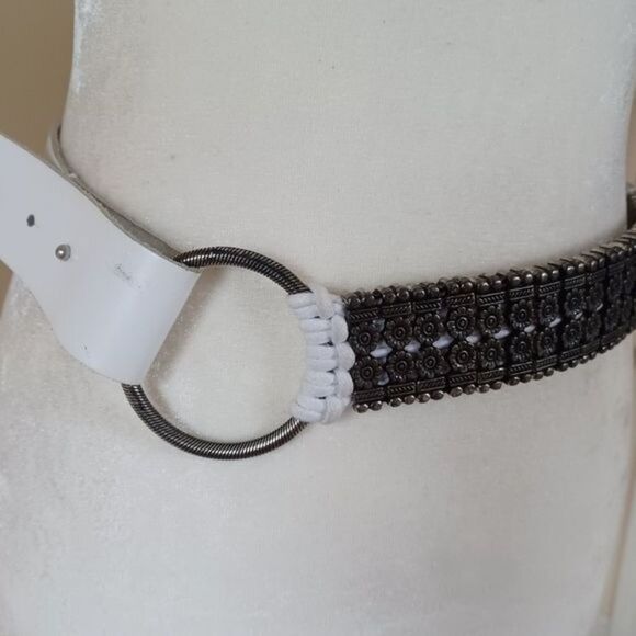 Antoniazzi Firenze Sz L White Leather Belt Boho Artsy Cowgirl Western Modernist main image 4